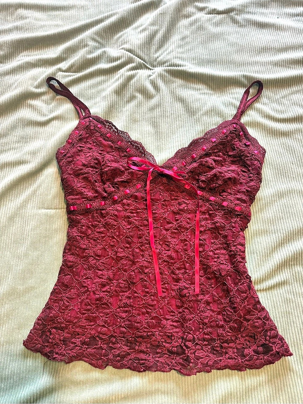 Kimchi Blue Lace Camisole in Red Medium